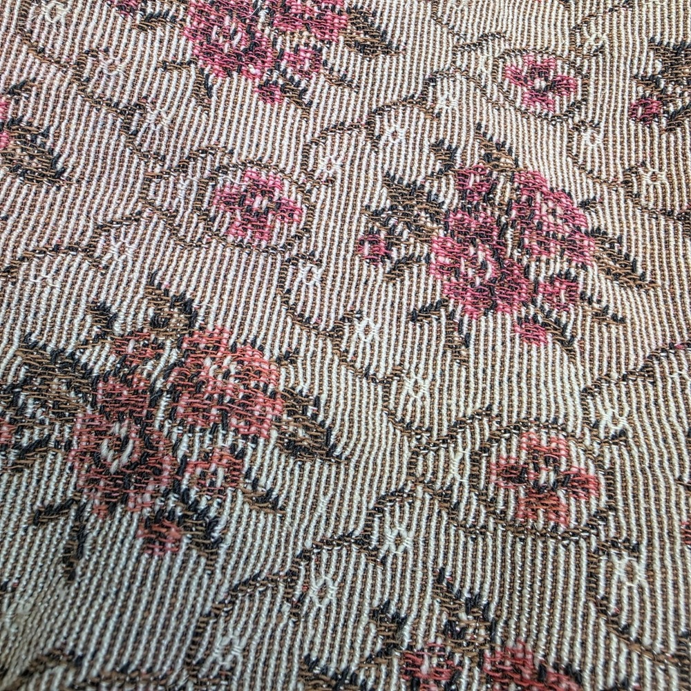 Vintage Floral‎ Tapestry Handbag Medium Pink Gold Kiss Lock Evening Bag Clutch - Picture 6 of 10